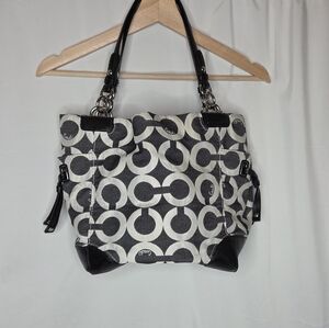 Coach Black and White Signature Purse OP Art